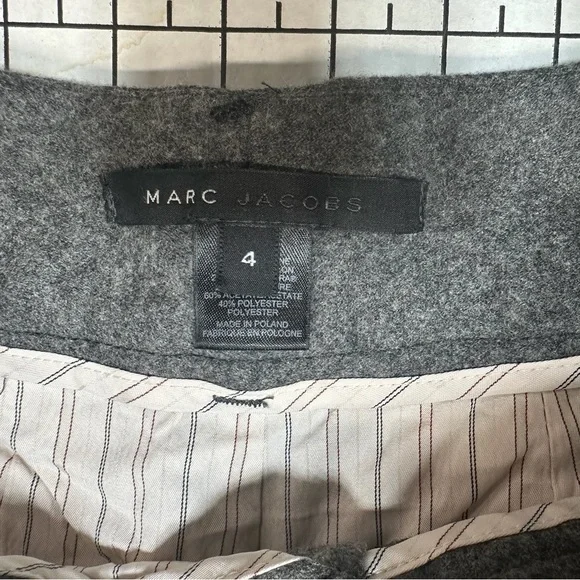 Marc Jacob’s Women’s Sz 4 Wool pleated Bermuda Shorts With Belt A37 - Picture 6 of 7